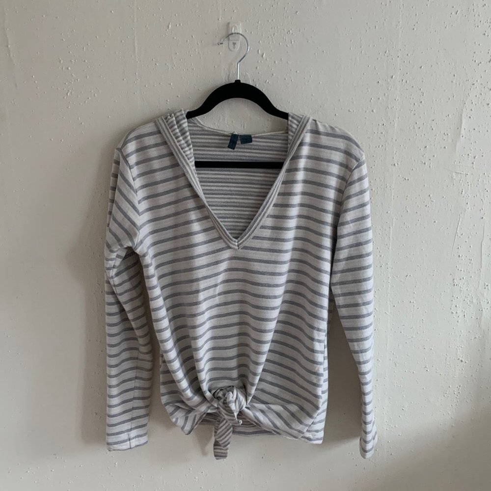 Anthropologie Left of Center Lakeside Tie-Front Hoodie